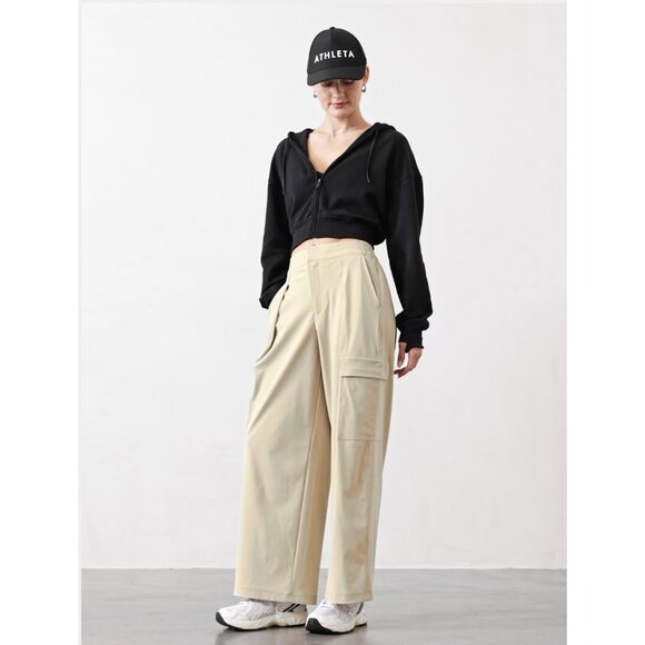 Athleta 4 Pinnacle Cargo Trouser Ecru Size 4 Regular - Picture 9 of 10